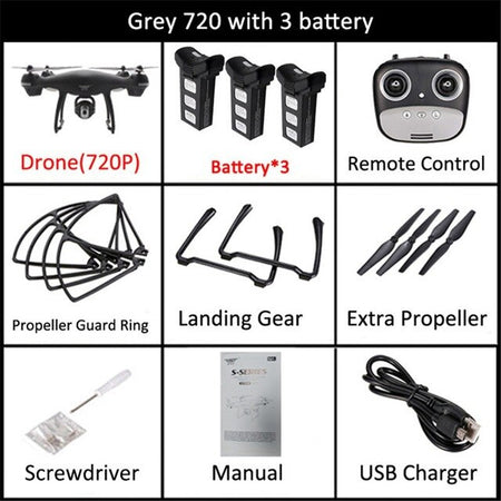 S70W GPS FPV Drone with 1080P HD FPV Wide-Angle Camera WiFi Live Video Follow Me GPS Return Home RC Quadcopter Racing Dron