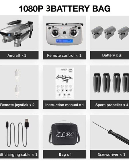 SG907 4K 1080P Video Gimbal Full HD Dual Camera RC Drone FPV GPS 5G WIFI Quadcopter Follow Me Professional Wide Angle Anti-Shake