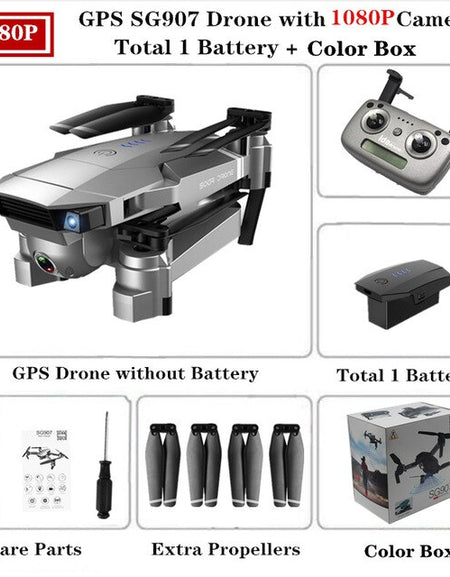 GPS Quadcopter ZLRC SG907 RC Drone with 5G WiFi FPV 4K Wide Angle HD Camera GPS Follow Me Quadrocopter Foldable Helicopter Toy