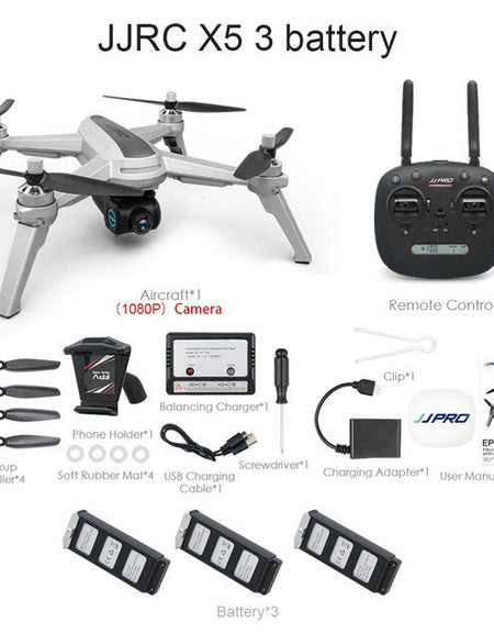JJRC X5 GPS Brushless Motor RC Drone with 1080P 5G WIFI FPV Adjustable Camera GPS Follow Me RC Quadcoter VS MJX Bugs 5W