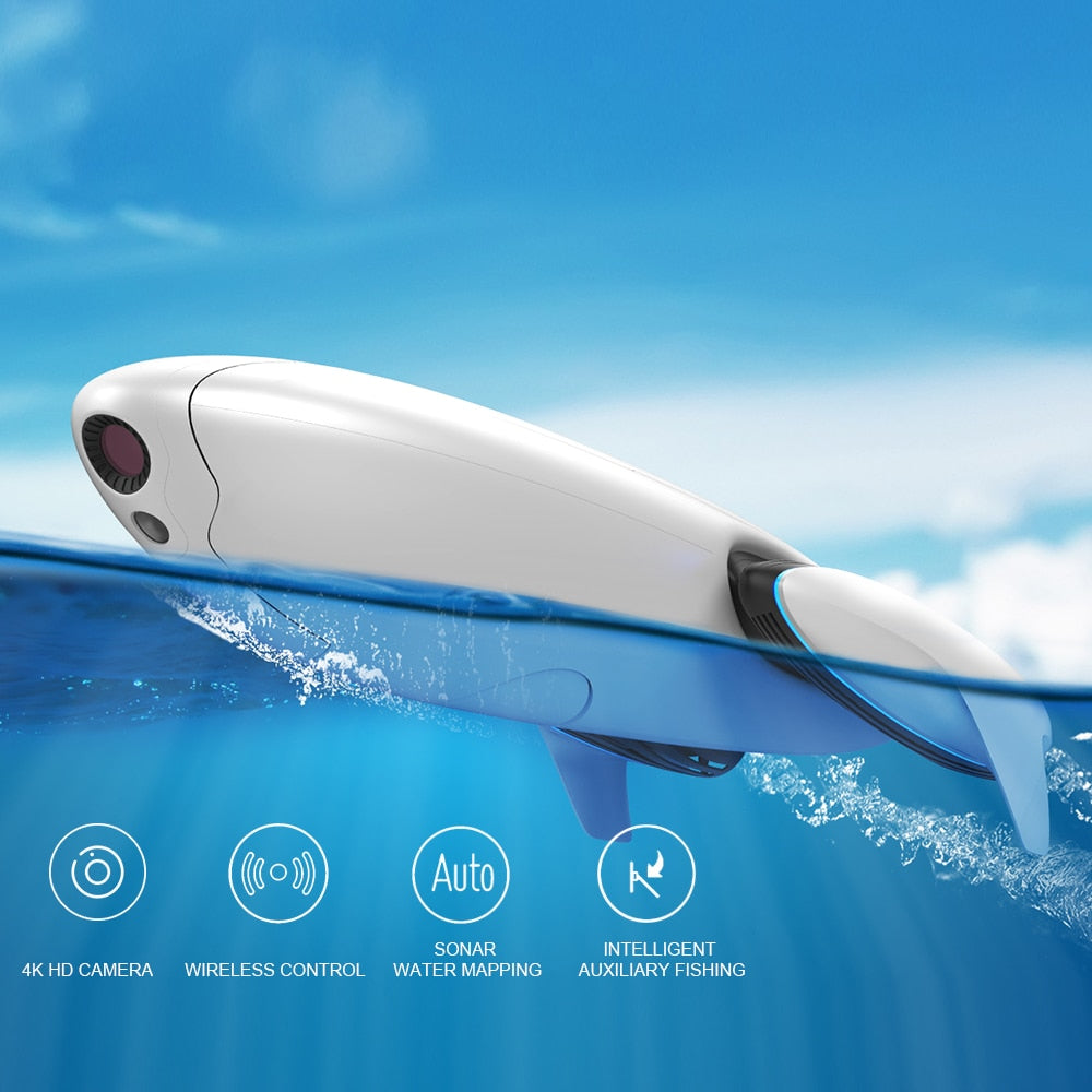 New PowerVision Powerdolphin Wizard Water Surface Drone with 4K UHD Camera, Remote Controller & Mobile Fish Finding Capability