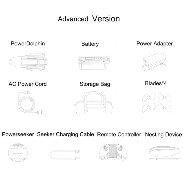 New PowerVision Powerdolphin Wizard Water Surface Drone with 4K UHD Camera, Remote Controller & Mobile Fish Finding Capability
