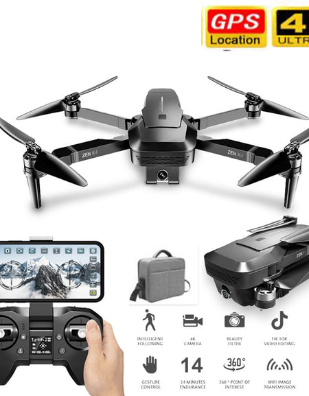 VISUO ZEN K1 RC Drone 5G WIFI GPS Brushless 50X Zoom 4K Dual Camera 30mins Flight Times Beauty Filter Figure RC Quadcopter Drone