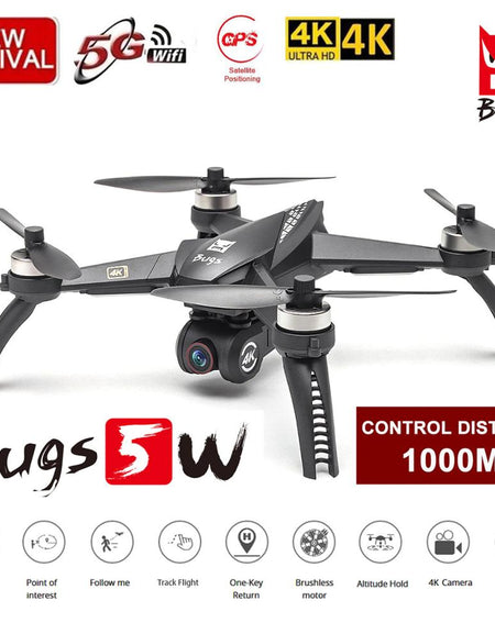MJX BUGS 5W 4K GPS Drone 4K HD Camera Brushless Motor 5G WiFi FPV RC Drone Quadcopter Auto Return 20 Min Fly Drones VS H117S