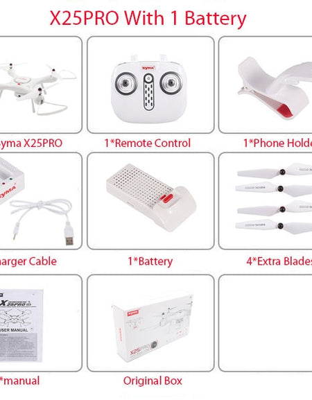 Syma Drone X25PRO Wifi FPV Adjustable 720P RC Drone With Camera Quadcopter RTF GPS Position Altitude Hold RC Dron vs SG900 XS812