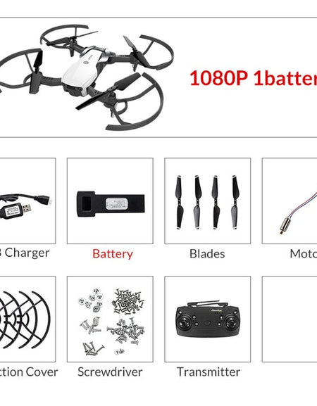 Eachine E511 WIFI FPV 1080P / 720P HD Camera Headless Mode 16Mins Flight Time Foldable RC Drone Quadcopter