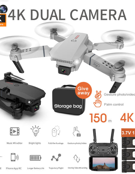 E88 RC Drone 4K HD Dual Camera Foldable Profesional Quadcopter WIFI FPV 2020 New Kids Toys Gift Hight Set Aircraft Helicopter