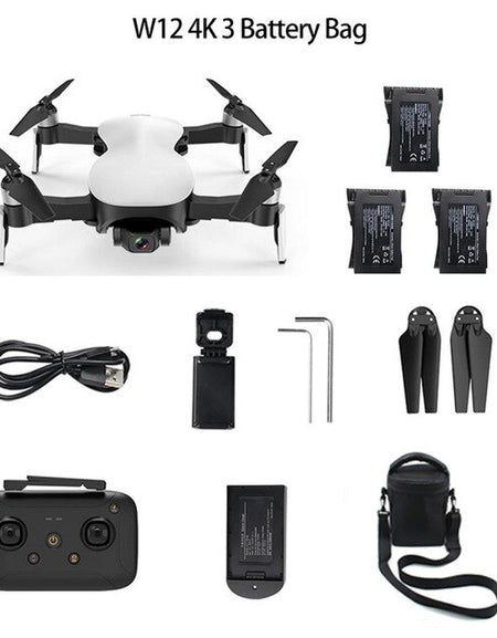 Teeggi W12 5G WIFI FPV GPS Drone with WiFi FPV 4K HD Camera Brushless Motor 3 Axis Gimble Foldable Quadcopter VS X12 EX4 H117S