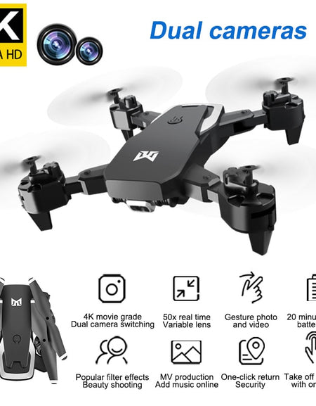 Professional Drone 4K HD Dual Camera GPS Foldable RC Aircraft WIFI FPV 20Mins Quadcopter kids Toys Outdoor KK6 New Helicopt