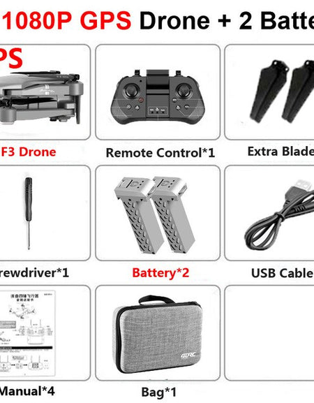 2020 New F3 Drone With 4K HD Dual Camera GPS 5G WiFi FPV Wide Angle Live Video Professional RC Quadcopter Helicopter Toys SG907