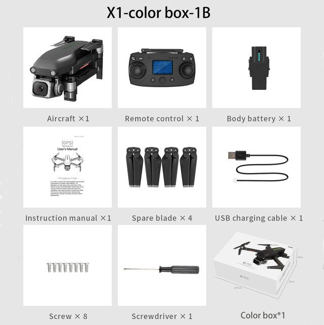 New X1 Rc Drone With Gps Hd 4k Camera 5g Wifi Brushless Motor Control Distance 1000m Flight 28 Minutes Boy's Gifts Vs L109 F11