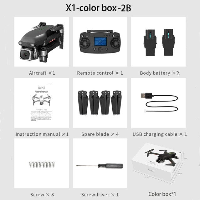 New X1 Rc Drone With Gps Hd 4k Camera 5g Wifi Brushless Motor Control Distance 1000m Flight 28 Minutes Boy's Gifts Vs L109 F11
