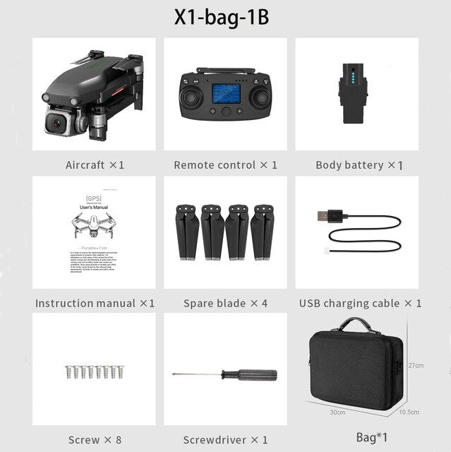 New X1 Rc Drone With Gps Hd 4k Camera 5g Wifi Brushless Motor Control Distance 1000m Flight 28 Minutes Boy's Gifts Vs L109 F11