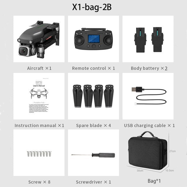 New X1 Rc Drone With Gps Hd 4k Camera 5g Wifi Brushless Motor Control Distance 1000m Flight 28 Minutes Boy's Gifts Vs L109 F11