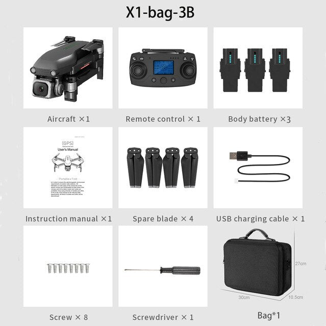 New X1 Rc Drone With Gps Hd 4k Camera 5g Wifi Brushless Motor Control Distance 1000m Flight 28 Minutes Boy's Gifts Vs L109 F11