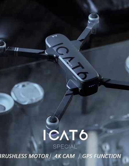 New ICAT6 GPS RC Drone Selfie with 4K HD Camera WiFi FPV optical flow smart Brushless Quadcopter Foldable Arm Dron Vs CG033
