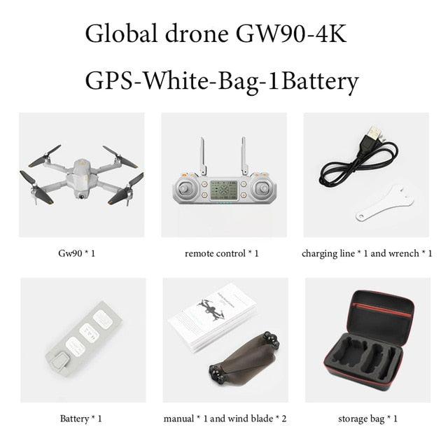 Global Drone Gw90 With 4k Gps Drone Aerial Photography Hd Professional Ultra-long Battery Life Four-axis Folding Drone Vs F11pro