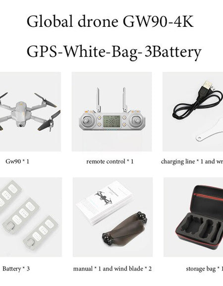 Global Drone Gw90 With 4k Gps Drone Aerial Photography Hd Professional Ultra-long Battery Life Four-axis Folding Drone Vs F11pro