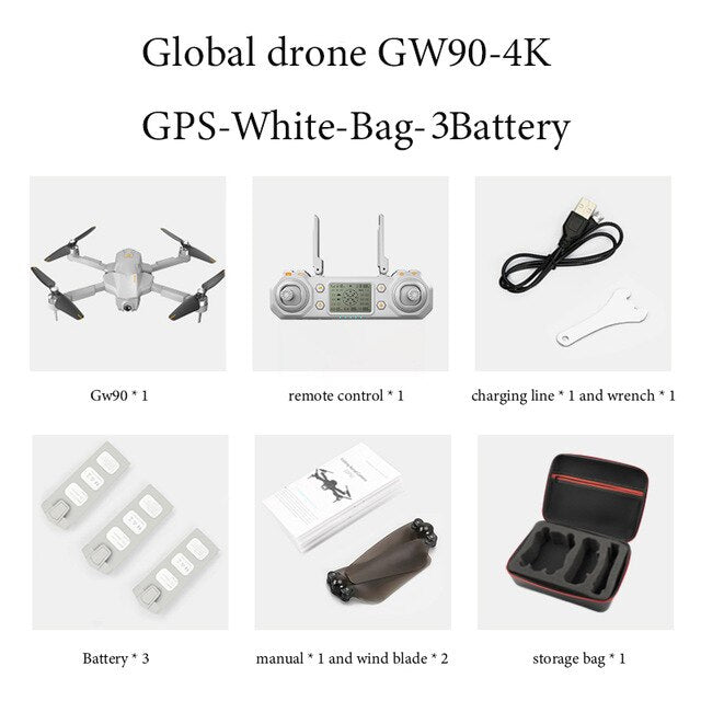 Global Drone Gw90 With 4k Gps Drone Aerial Photography Hd Professional Ultra-long Battery Life Four-axis Folding Drone Vs F11pro