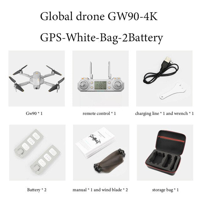 Global Drone Gw90 With 4k Gps Drone Aerial Photography Hd Professional Ultra-long Battery Life Four-axis Folding Drone Vs F11pro
