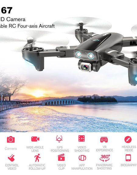 S167 5G Wifi FPV RC Drone with 4K HD Camera Wide-angle Drone GPS Positioning Drone Foldable RC Four-axis Aircraft
