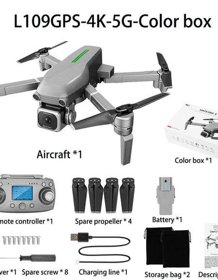 L109 Drone With Gps 4k Hd Camera 5g Wifi Fpv Brushless Motor Foldable Rc Quadcopter Drones Professional 1000m Distance drone toy