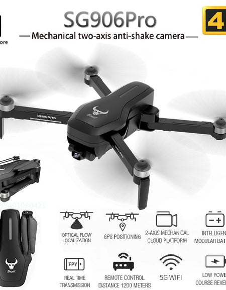 2020 New Sg906pro 5g Wifi Fpv Drone With Gps Brushless 4k Mechanical Two-axis Anti-shake Camera Rc Foldable Quadcopter Dron Gift