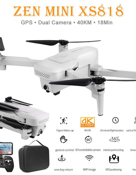 VISUO XS818 ZEN 4K HD Camera GPS RC Mini Drone With 5G WIFI FPV Selfie Optical Flow Positioning RC Profissional Helicopter Toy