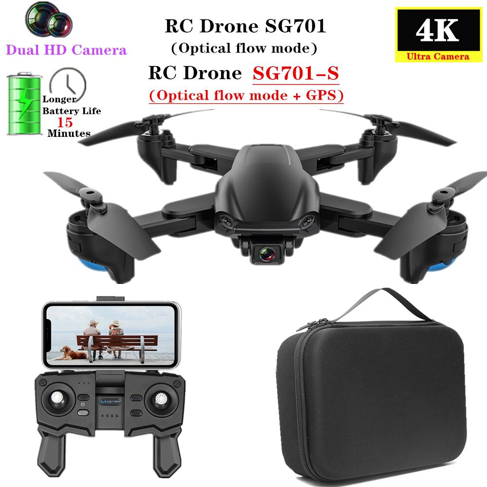 RCtown SG701 SG701-S GPS Drone with 5G WIFI FPV 4K Dual HD Camera Optical Flow Quadcopter Foldable RC Helicopter VS S167 E520S X