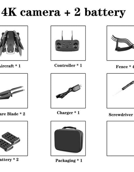 Folding Drone 4k HD Wide Angle Camera Dual Camera RC Quadcopter 1080P / 4K WiFi FPV Drones Flight 20 Minutes One-Button Take-Off