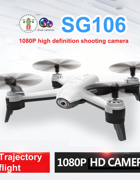 SG106 RC Drone with 720/1080p/4K HD Dual Camera FPV WiFi Real Time Aerial Video Optical Flow RC Quadcopter Helicopter 1/2/3 Batt