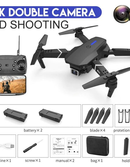E525 RC drone with camera 4k 1080P DUAL Camera quadcopter selfie drones WIFI FPV Height Hold RC Foldable dron  wide-angle VS E58