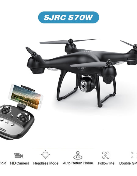 S70W GPS FPV Drone with 1080P HD FPV Wide-Angle Camera WiFi Live Video Follow Me GPS Return Home RC Quadcopter Racing Dron