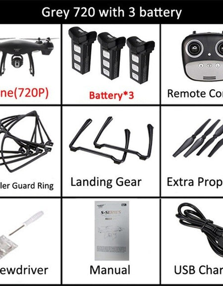 S70W GPS FPV Drone with 1080P HD FPV Wide-Angle Camera WiFi Live Video Follow Me GPS Return Home RC Quadcopter Racing Dron